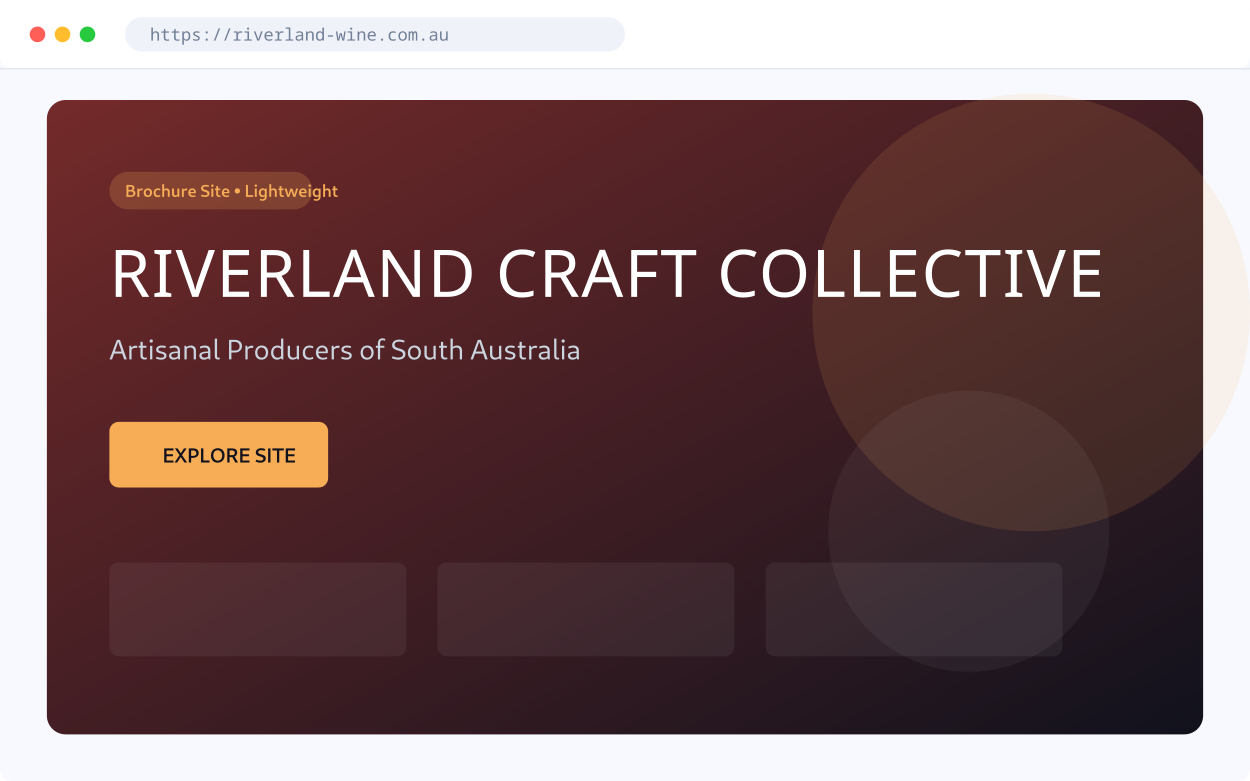 Riverland Craft Collective Website Showcase