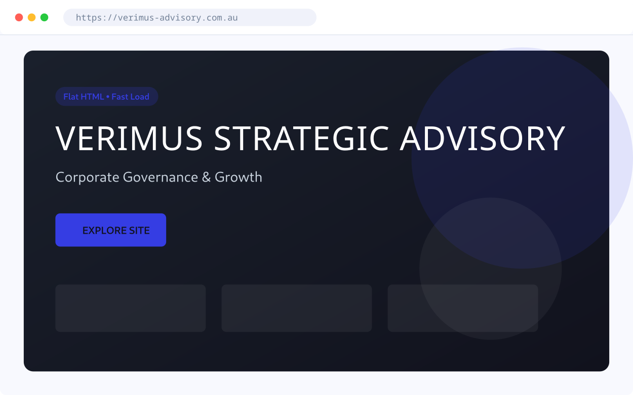 Verimus Strategic Advisory Website Showcase